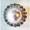Melissa Frances - Vintage Jeweled Brooch - Round Romantic Pearl