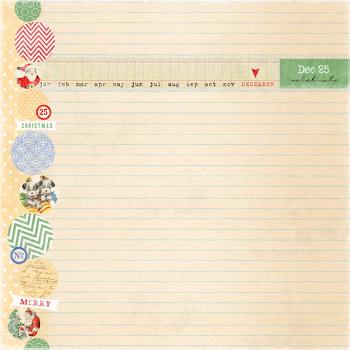 Melissa Frances - Countdown to Christmas Collection - 12 x 12 Paper - Holiday Notes