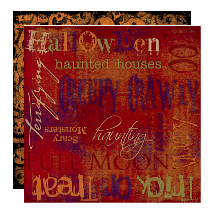 Melissa Frances - Fright this Way Collection - Halloween - 12 x 12 Double Sided Paper - Trick or Treat
