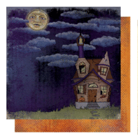 Melissa Frances - Fright this Way Collection - Halloween - 12 x 12 Double Sided Paper - Haunted Hill