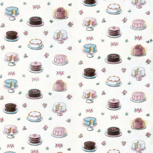 Melissa Frances - The Sweet Life Collection - 12 x 12 Double Sided Paper - Hooray For Cake
