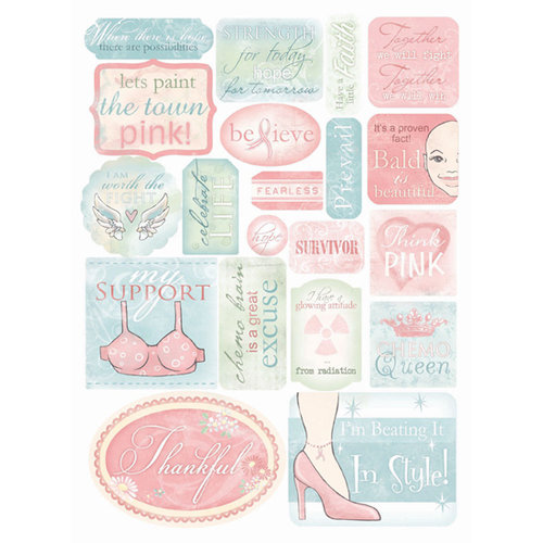 Melissa Frances - Thankful Collection - Cardstock Stickers - Breast Cancer