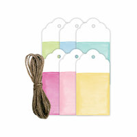 Hampton Art - Tags with Twine - Watercolor - Multi-Color