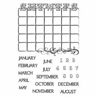 Hampton Art - Post Script Clear Stamps - by Kolette Hall - Calendar, CLEARANCE