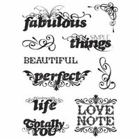 Hampton Art - Post Script Clear Stamps - by Kolette Hall - Sentiments Large, CLEARANCE