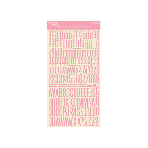 Jillibean Soup - Alphabeans Collection - Alphabet Cardstock Stickers - Grapefruit Pink