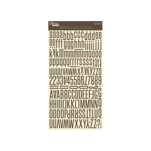 Jillibean Soup - Alphabeans Collection - Alphabet Cardstock Stickers - Fig Brown