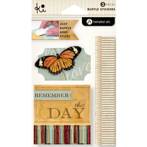 KI Memories - Vintage Charm Collection - Ruffles - Layered and Stitched Cardstock Stickers - Remember This Day