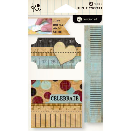 KI Memories - Vintage Charm Collection - Ruffles - Layered and Stitched Cardstock Stickers - Celebrate