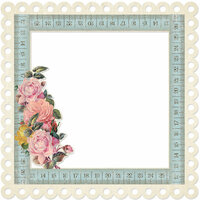 KI Memories - Vintage Charm Collection - 12 x 12 Die Cut Lace Paper - Framed Roses