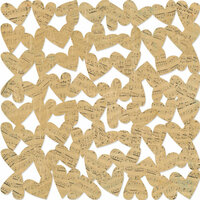KI Memories - Vintage Charm Collection - 12 x 12 Die Cut Lace Paper - Musical Hearts