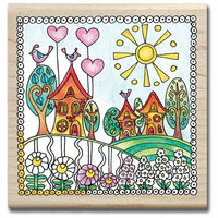 Hampton Art - Color Me Collection - Wood Mounted Stamps - Neighborhood