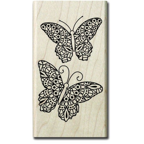 Hampton Art - Wood Mounted Stamps - Coloring Butterflies