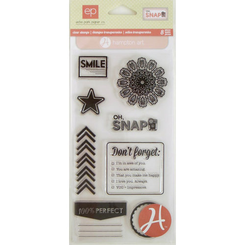 Hampton Art - Echo Park - Clear Acrylic Stamps - Oh Snap