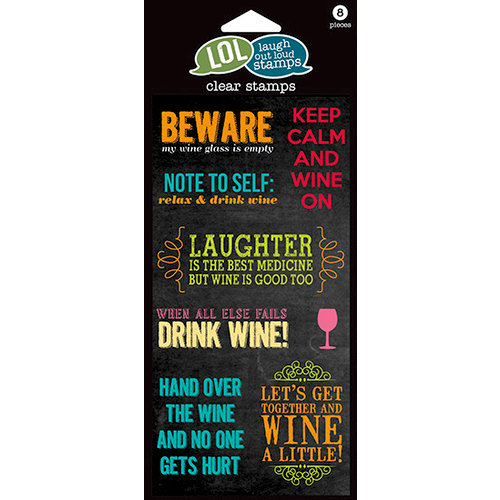 Hampton Art - Laugh Out Loud Stamps - Clear Acrylic Stamps - Wine On