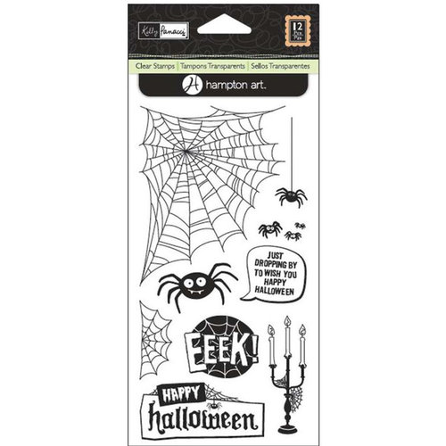 Hampton Art - Clear Acrylic Stamps - Kelly Panacci - Halloween Spiders