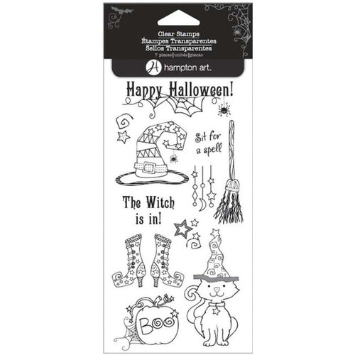 Hampton Art - Clear Acrylic Stamps - Halloween - If the Witch is In