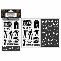 Hampton Art - Halloween Collection - Clear Acrylic Stamps and Stencil - Zombie