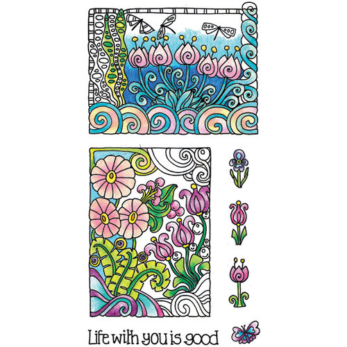 Hampton Art - Color Me Collection - Clear Acrylic Stamps - Life