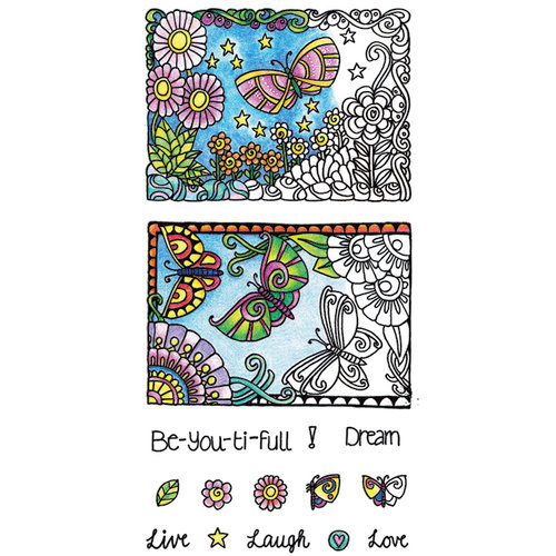 Hampton Art - Color Me Collection - Clear Acrylic Stamps - Beautiful