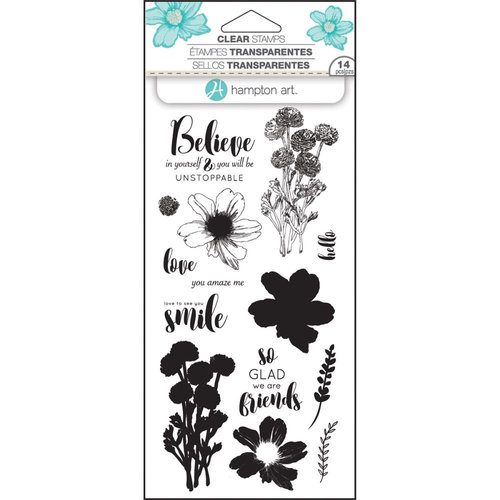 Hampton Art - Clear Acrylic Stamps - Layer Flower Believe