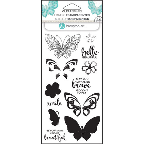 Hampton Art - Clear Acrylic Stamps - Layer Butterfly