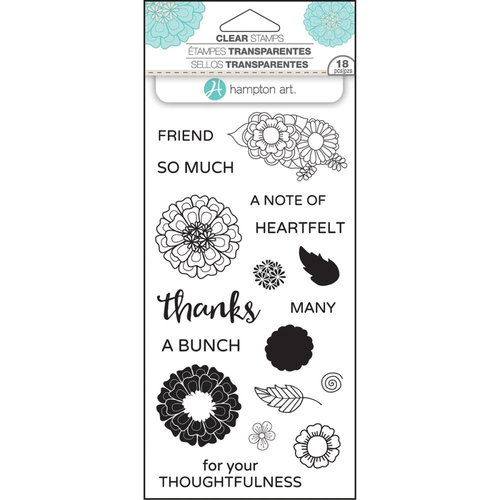 Hampton Art - Clear Acrylic Stamps - Layer Flower Thanks