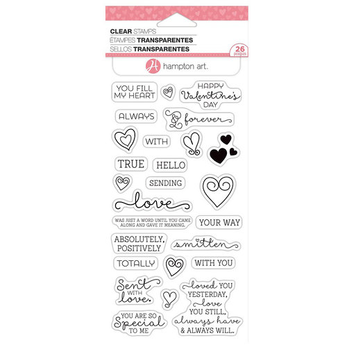 Hampton Art - Valentine's Day Collection - Clear Acrylic Stamps - Love Words
