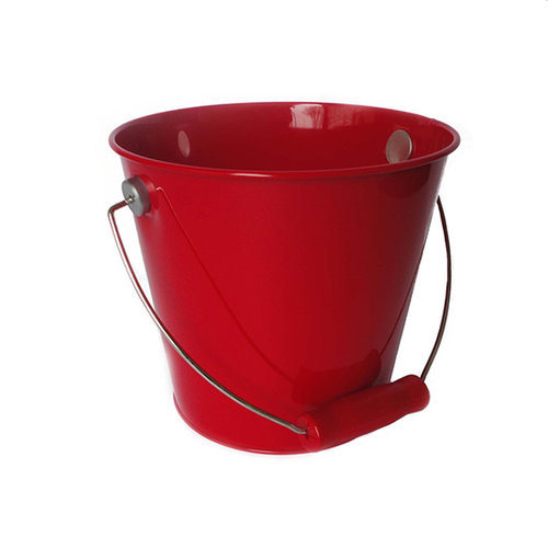 Hampton Art - Tin Pail - Medium - Red