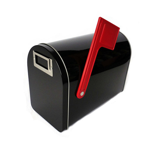 Hampton Art - Tin Mailbox - Medium - Black