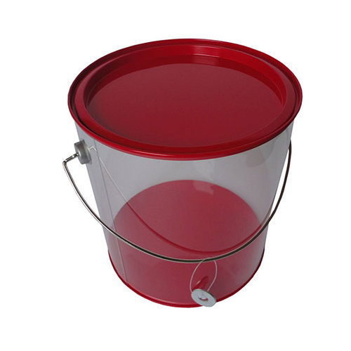 Hampton Art - Plastic Paint Can with Tin Lid - Large - Red