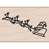 Hero Arts - Destination Collection - Christmas - Woodblock - Wood Mounted Stamps - Santa's Sleigh