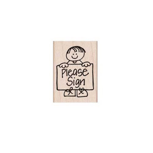 Hero Arts - Woodblock - Wood Mounted Stamps - Please Sign