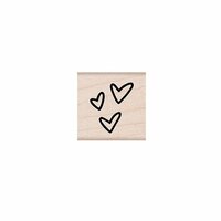 Hero Arts - Woodblock - Wood Mounted Stamps - Three Tiny Hearts