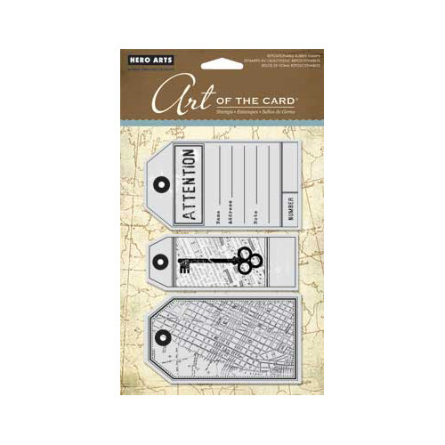 Hero Arts - Art of the Card - Repositionable Rubber Stamps - Attention Tags
