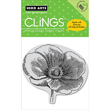 Hero Arts - Clings - Repositionable Rubber Stamps - Engraved Flower