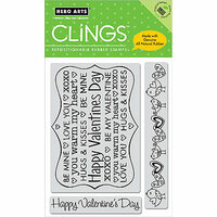 Hero Arts - Clings - Valentines - Repositionable Rubber Stamps - Happy Valentine's Day