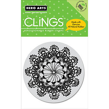 Hero Arts - Clings - Repositionable Rubber Stamps - Circle Doily