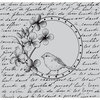 Hero Arts - Clings - Repositionable Rubber Stamps - Bird In a Circle