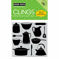 Hero Arts - Clings - Repositionable Rubber Stamps - Kitchen Silhouette