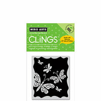 Hero Arts - Clings - Repositionable Rubber Stamps - Little Butterfly Frame, CLEARANCE