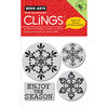 Hero Arts - Clings - Christmas - Repositionable Rubber Stamps - Enjoy the Season - Set of Four
