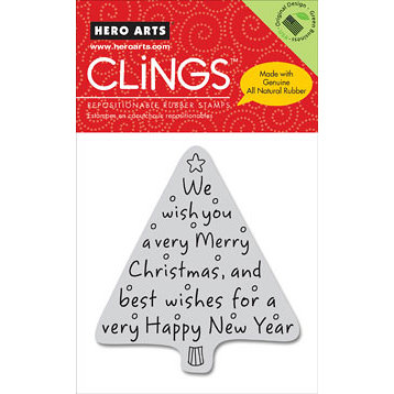 Hero Arts - Clings - Christmas - Repositionable Rubber Stamps - Merry Christmas Tree