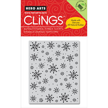 Hero Arts - Clings - Christmas - Repositionable Rubber Stamps - Falling Snowflakes