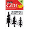 Hero Arts - Clings - Christmas - Repositionable Rubber Stamps - Season's Greetings - Set of Four