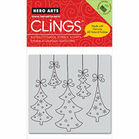 Hero Arts - Clings - Christmas - Repositionable Rubber Stamps - Hanging Trees
