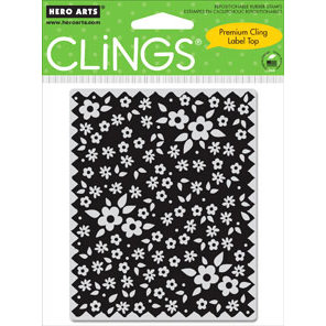 Hero Arts - Clings - Repositionable Rubber Stamps - Edged Fabric with Flowers