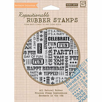 Hero Arts - BasicGrey - Life of the Party Collection - Clings - Repositionable Rubber Stamps - Words