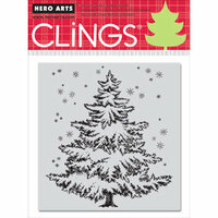 Hero Arts - Clings - Christmas - Repositionable Rubber Stamps - Snowy Tree