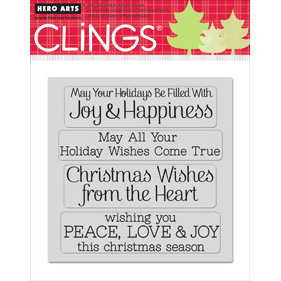 Hero Arts - Clings - Christmas - Repositionable Rubber Stamps - Wishes Come True - Set of Four